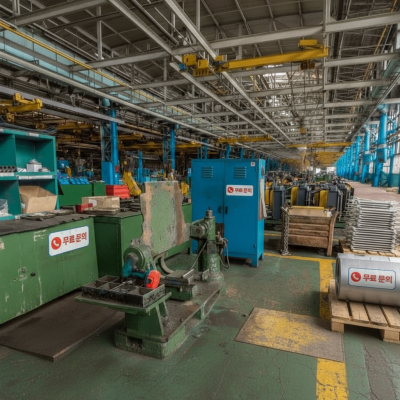 공장내 기계에 저 로고가 들어가있으면