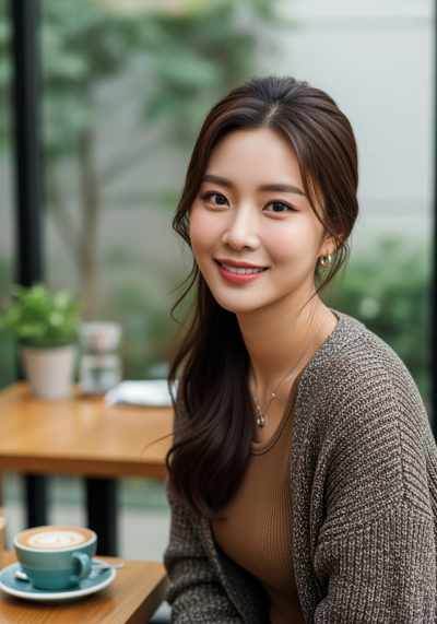 세련된 밝은 스튜디오 배경에서 인플루
