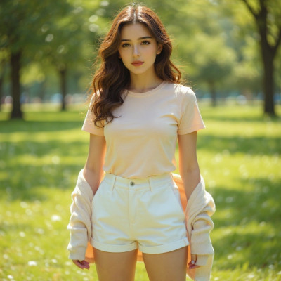 기존 이미지의 인물에게 세련된 여름
