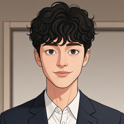 32세의 남자는 만화풍 그림체로 그려
