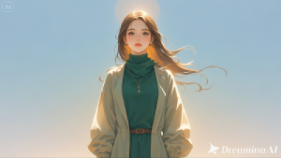 한 여성이 햇살이 따스하게 내리쬐는